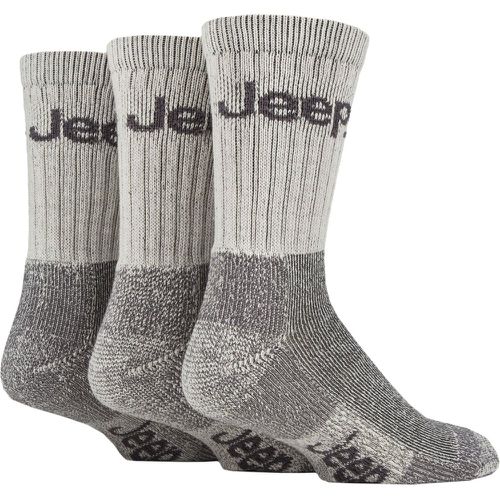 Mens 3 Pair Luxury Terrain Boot Socks Ecru / Grey 6-11 Mens - Jeep - Modalova