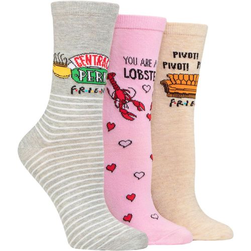 Women's 3 Pair SOCKSHOP Friends Cotton Socks 4-8 Ladies - Film & TV Characters - Modalova