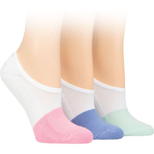 Ladies 3 Pair SOCKSHOP Half Cushioned Bamboo PED Socks Pink / Blue / Mint 4-8 - Wildfeet - Modalova