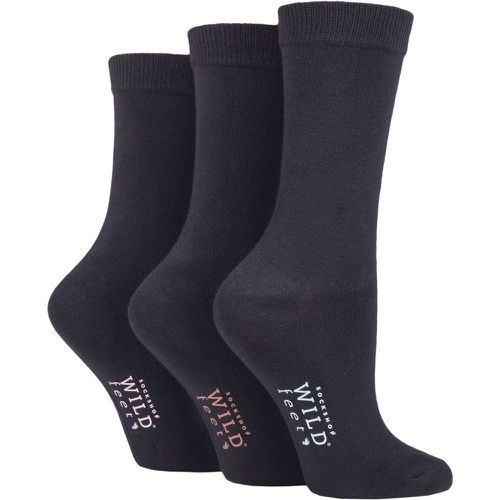 Women's 3 Pair Wildfeet Plain Bamboo Socks Navy 2 4-8 Ladies - Wild Feet - Modalova