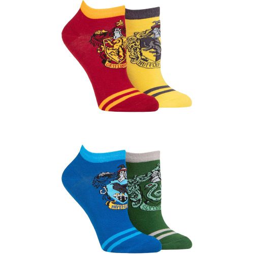 Pair Harry Potter House Badges Cotton Trainer Socks Ladies 4-8 Ladies - Film & TV Characters - Modalova