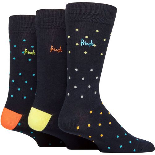 Mens 3 Pair Patterned Bamboo Socks Pin Dots Navy 7-11 - Pringle - Modalova