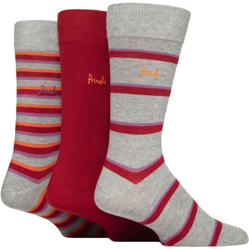 Mens 3 Pair Pringle Patterned Bamboo Socks Grey Purple / Red Stripes 7-11 Mens - SockShop - Modalova