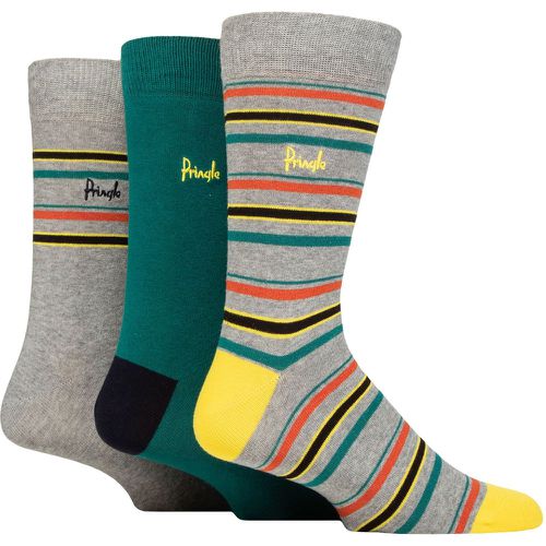 Mens 3 Pair Cotton and Recycled Polyester Patterned Socks Stripes Light 7-11 Mens - Pringle - Modalova