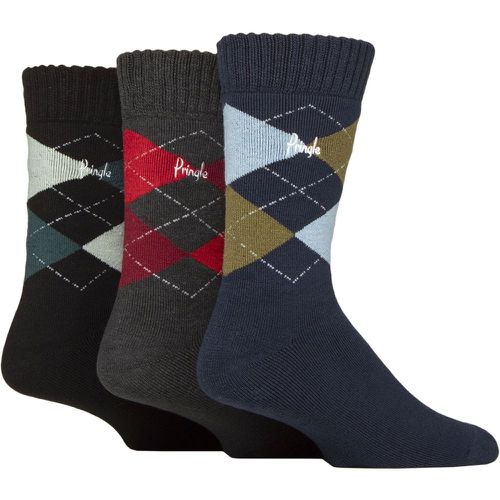 Mens 3 Pair Pringle Patterned Thermal Socks Argyle Navy / Charcoal / Black 7-11 Mens - SockShop - Modalova