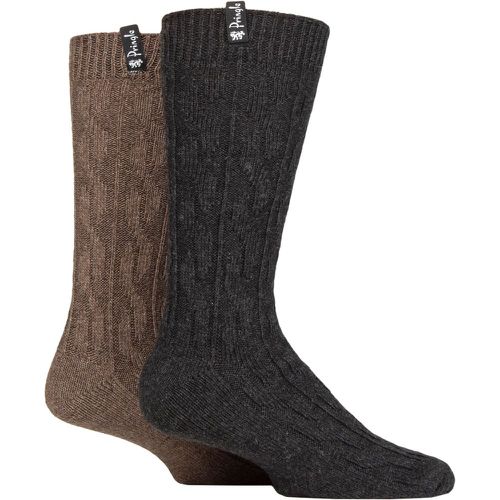 Mens 2 Pair Recycled Wool Boot Socks Charcoal 7-11 Mens - Pringle - Modalova