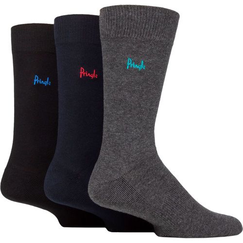 Mens 3 Pair Half Cushioned Socks Black / Navy / Grey 7-11 Mens - Pringle - Modalova