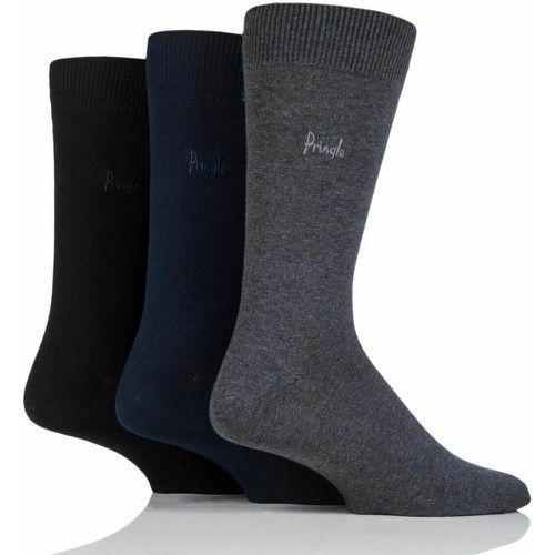 Mens 3 Pair Endrick Plain Trouser Socks Black / Navy / Grey 12-14 Mens - Pringle - Modalova