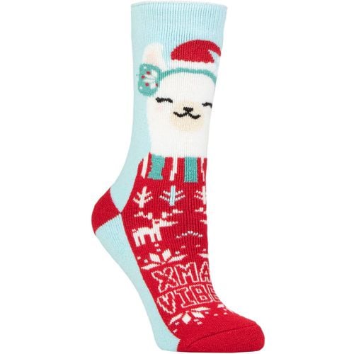Ladies 1 Pair SOCKSHOP Lite Christmas Socks Cosy Alpaca 4-8 - Heat Holders - Modalova