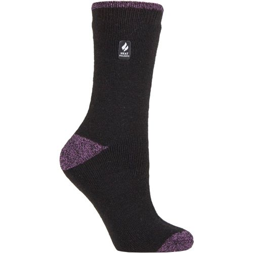 Ladies 1 Pair SOCKSHOP 1.6 TOG Lite Patterned and Striped Socks Tenerife Heel & Toe / Purple 4-8 Ladies - Heat Holders - Modalova