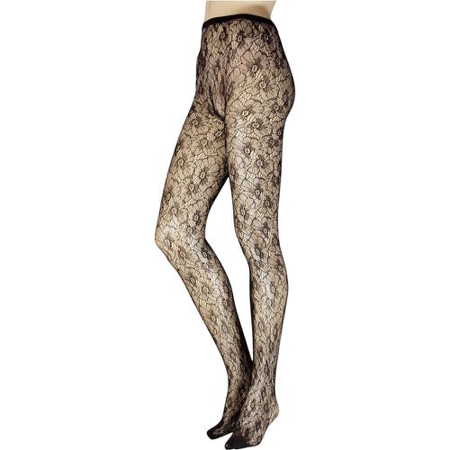 Women's 1 Pair Licorice Floral Net Tights Large / Extra Large - Trasparenze - Modalova