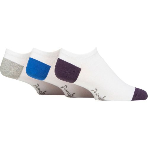 Mens 3 Pair Plain and Patterned Cotton Secret Socks Heel & Toe Plum / Blue 7-11 - Pringle - Modalova