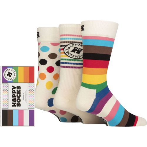 Mens and Women's 3 Pair Pride Gift Boxed Socks 4-7 Unisex - Happy Socks - Modalova