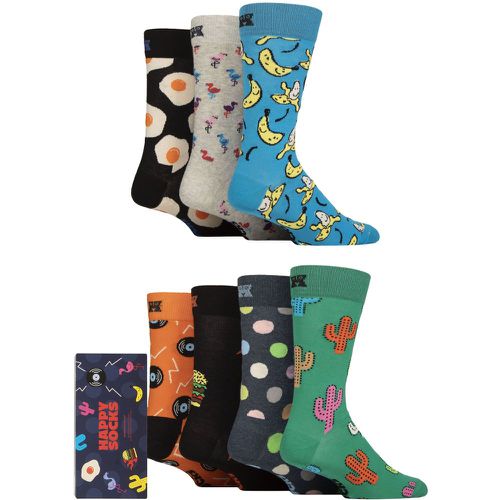 Mens and Ladies 7 Pair Happy Socks Seven Days Gift Boxed Socks Turquoise 7.5-11.5 Unisex - SockShop - Modalova