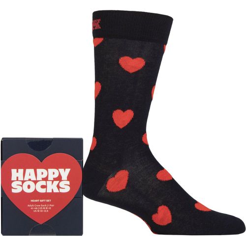 Mens and Ladies 1 Pair Heart Gift Boxed Socks Navy 4-7 Unisex - Happy Socks - Modalova