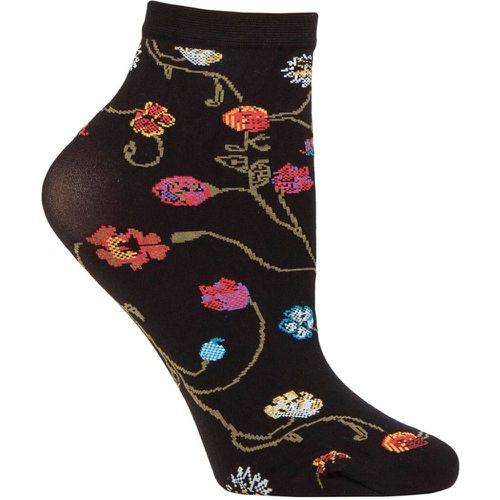 Ladies 1 Pair Platino Floral Patterned Socks One Size - Trasparenze - Modalova