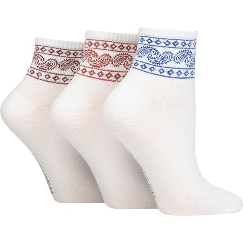 Women's 3 Pair SOCKSHOP Plain Mid Cut Ribbed Crew Socks Paisley 4-8 - Wildfeet - Modalova