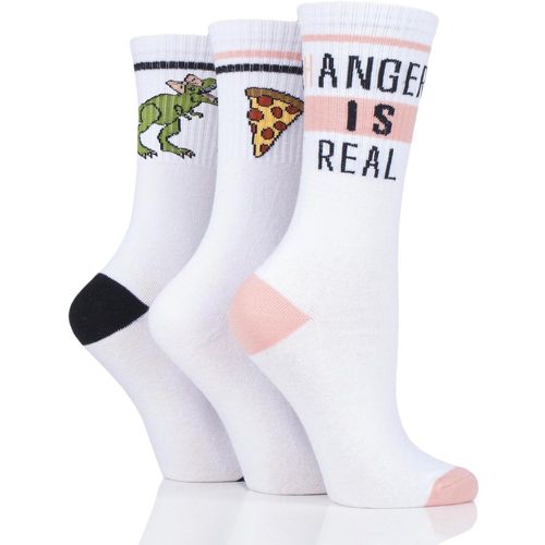 Pair Hanger Slogan Cotton Sports Socks Ladies 4-8 Ladies - Wild Feet - Modalova
