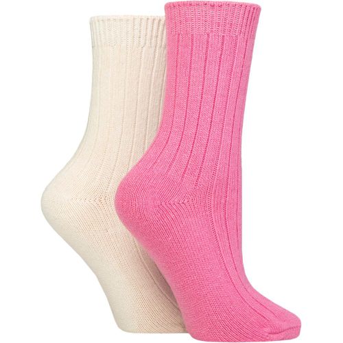 Women's 2 Pair SOCKSHOP Wildfeet Cashmere Socks Pink / Snow 4-8 Ladies - Wild Feet - Modalova