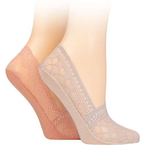 Women's 2 Pair Lace Shoe Liners / Grey 4-8 - SockShop - Modalova