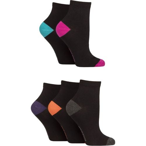 Women's 5 Pair Plain and Patterned Bamboo Anklet Socks Heel & Toe Bright 4-8 - SockShop - Modalova