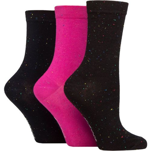 Ladies 3 Pair Speckled Bamboo Socks Black / Pink / Navy 4-8 - SockShop - Modalova