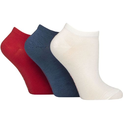 Women's 3 Pair Patterned, Striped, Plain, Ribbed and Mesh Bamboo Trainer Socks Nautical Plain 4-8 - SockShop - Modalova