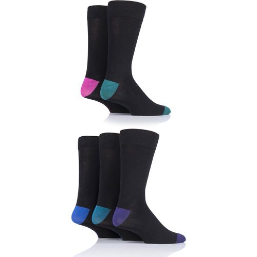 Pair Jewel/Black Contrast Heel and Toe Bamboo Socks Men's 7-11 Mens - SockShop - Modalova
