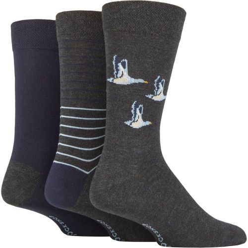 Men's 3 Pair Plain, Patterned, Striped and Heel & Toe Bamboo Socks Charcoal 7-11 Mens - SockShop - Modalova