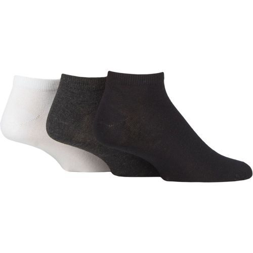 Mens 3 Pair Bamboo Trainer Socks with Smooth Toe Seams Black / Charcoal / White 7-11 Mens - SockShop - Modalova