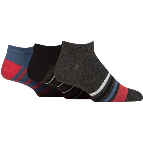 Mens 3 Pair Bamboo Plain and Patterned Trainer Socks with Smooth Toe Seams Nautical 7-11 Mens - SockShop - Modalova