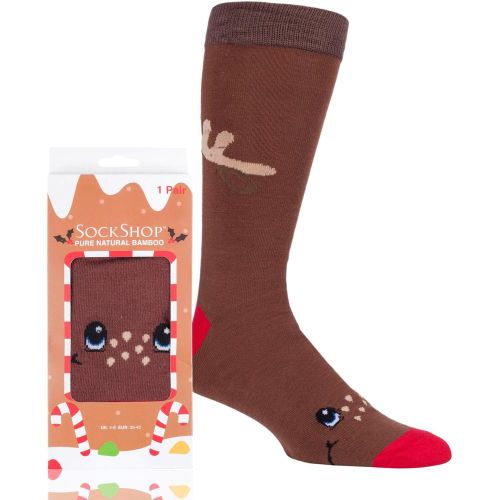 Pair Rudolph Bamboo Rudolph Christmas Gift Boxed Socks Unisex 7-11 Mens - SOCKSHOP - Lazy Panda - Modalova
