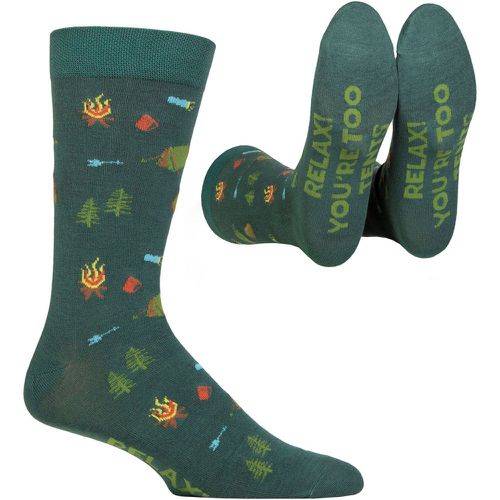 Mens and Women's SOCKSHOP 1 Pair Bamboo Fun & Novelty Socks Relax You're Too Tents 12-14 Mens - Lazy Panda - Modalova