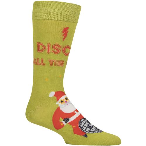 Mens and Women's SOCKSHOP 1 Pair Bamboo Fun & Novelty Socks Disco Santa 4-8 - Lazy Panda - Modalova