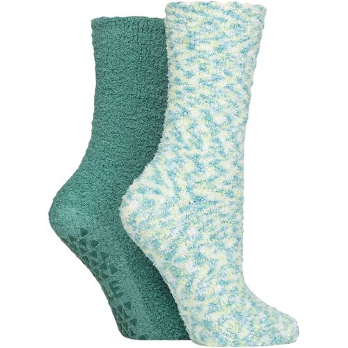 Women's 2 Pair Cosy Slipper Socks with Grip Storm 4-8 - SockShop - Modalova