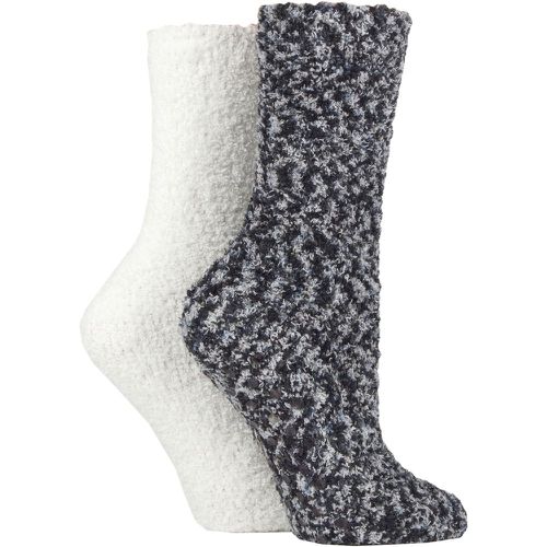 Ladies 2 Pair Cosy Slipper Socks with Grip Raw Silk 4-8 Ladies - SockShop - Modalova