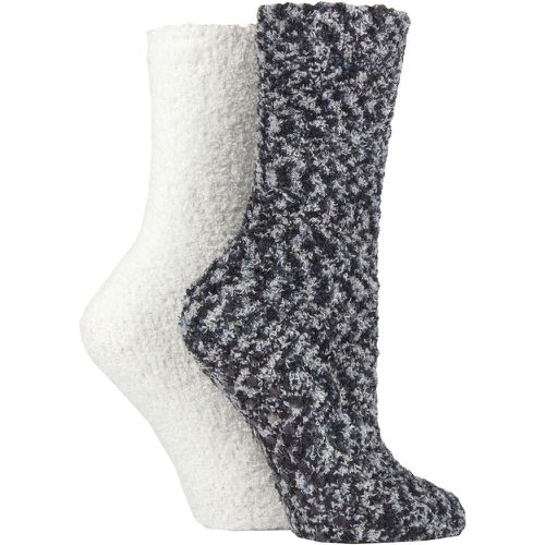 Women's 2 Pair Cosy Slipper Socks with Grip Raw Silk 4-8 Ladies - SockShop - Modalova