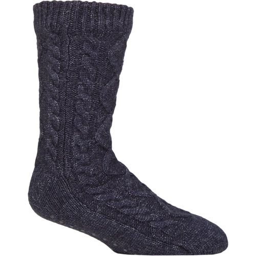 Mens 1 Pair Slipper Socks with Grip Navy 7-11 - SockShop - Modalova