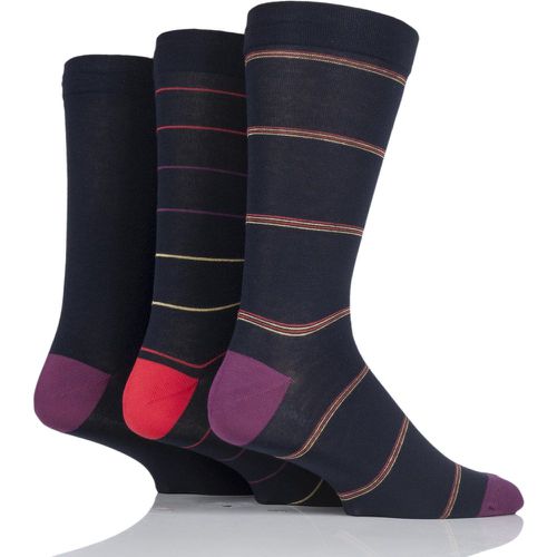 Pair Navy / Comfort Cuff Gentle Bamboo Striped and Plain Socks with Smooth Toe Seams Men's 7-11 Mens - SockShop - Modalova