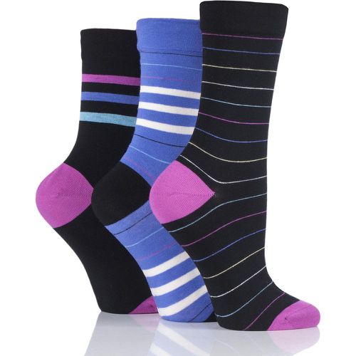 Pair Neon Lights Gentle Bamboo Socks with Smooth Toe Seams in Plains and Stripes Ladies 4-8 Ladies - SockShop - Modalova