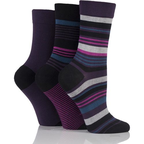 Pair Purple Raven Gentle Bamboo Socks with Smooth Toe Seams in Plains and Stripes Ladies 4-8 Ladies - SockShop - Modalova