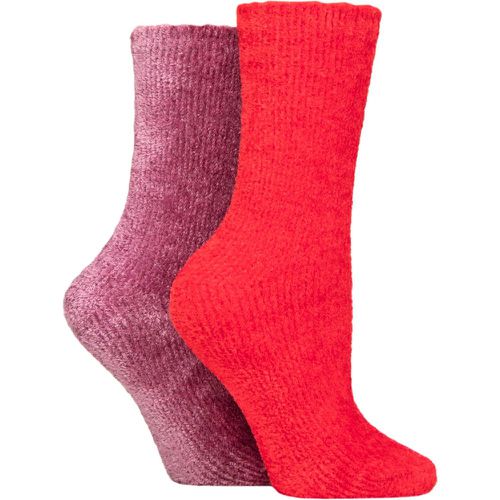 Ladies 2 Pair Chenille Boot Socks Crimson 4-8 - SockShop - Modalova