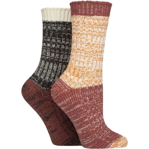 Women's 2 Pair Velvet Soft Chunky Rib Boot Socks Cinnamon 4-8 Ladies - SockShop - Modalova