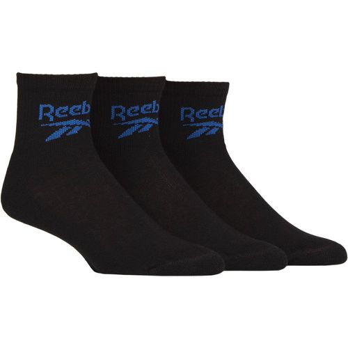 Mens and Ladies 3 Pair Foundation Cotton Ankle Socks 2.5-3.5 UK - Reebok - Modalova