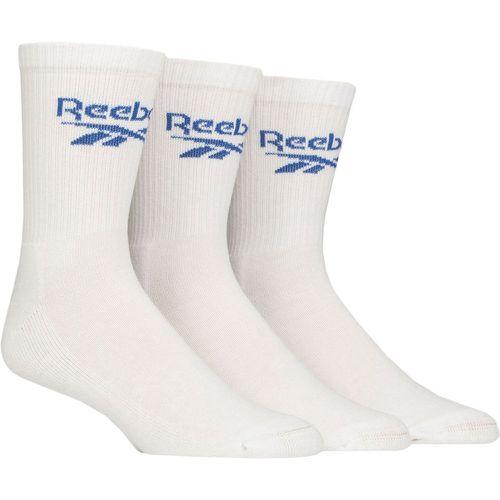 Mens and Women's 3 Pair Foundation Cotton Crew Socks 2.5-3.5 UK - Reebok - Modalova