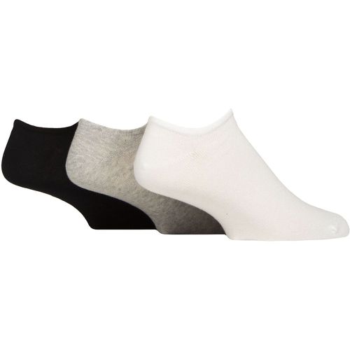 Mens and Ladies 3 Pair Foundation Cotton Trainer Socks White / Grey / Black 11-12.5 UK - Reebok - Modalova