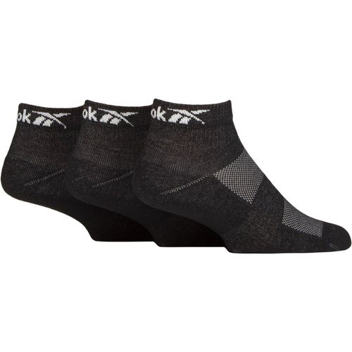 Mens and Ladies 3 Pair Essentials Cotton Ankle Socks with Arch Support and Mesh Top 6.5-8 UK - Reebok - Modalova