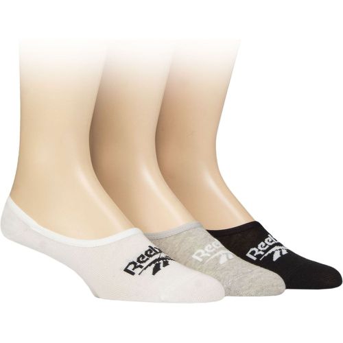 Mens and Ladies 3 Pair Essentials Cotton Ped Socks White / Grey / Black 4.5-6 UK - Reebok - Modalova