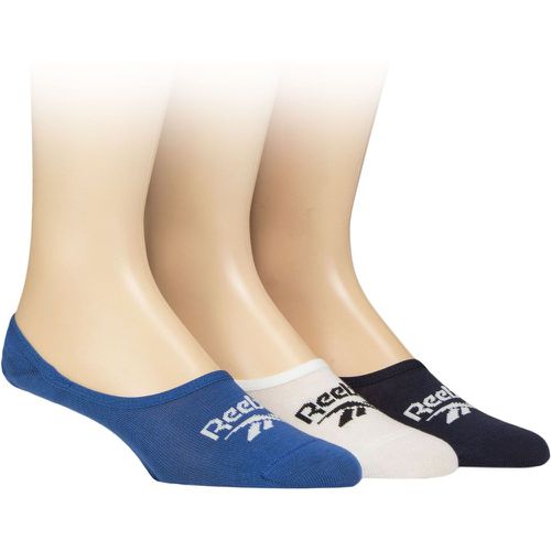 Mens and Ladies 3 Pair Essentials Cotton Ped Socks / White / Navy 4.5-6 UK - Reebok - Modalova