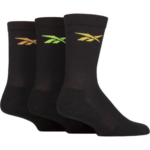 Mens and Ladies 3 Pair Essentials Cotton Crew Socks with Arch Support 4.5-6 UK - Reebok - Modalova